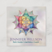 Zaad van het leven in Lotus Vierkante Visitekaartje (Voorkant)