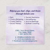 Zaad van het leven in Lotus Vierkante Visitekaartje (Achterkant)