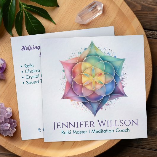 Zaad van het leven in Lotus Vierkante Visitekaartje