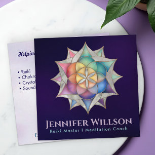 Zaad van het leven in Lotus Vierkante Visitekaartje