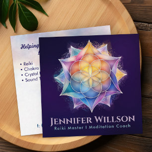 Zaad van het leven in Lotus Vierkante Visitekaartje