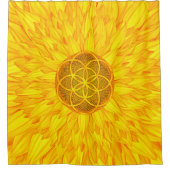 Zaad van het leven in zonnebloemen - Geometrie met Douchegordijn (Voorkant)