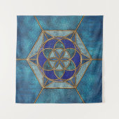 Zaad van het leven Mosaic Ornament Wandkleed (Voorkant (horizontaal))