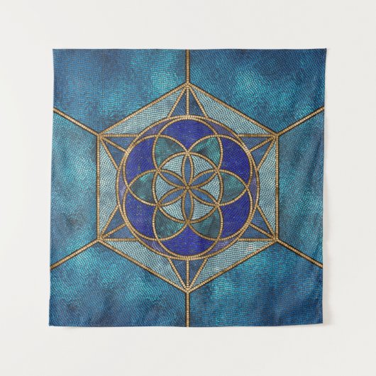 Zaad van het leven Mosaic Ornament Wandkleed (Voorkant)