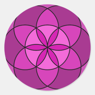 Zaad van het leven Multi Violet Ronde Sticker