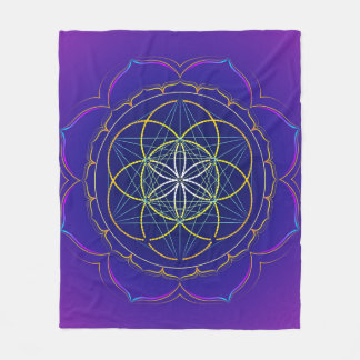 Zaad van Life yantra & Metatron's kubus mandala Fleece Deken