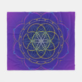 Zaad van Life yantra & Metatron's kubus mandala Fleece Deken (Voorkant (Horizontaal))
