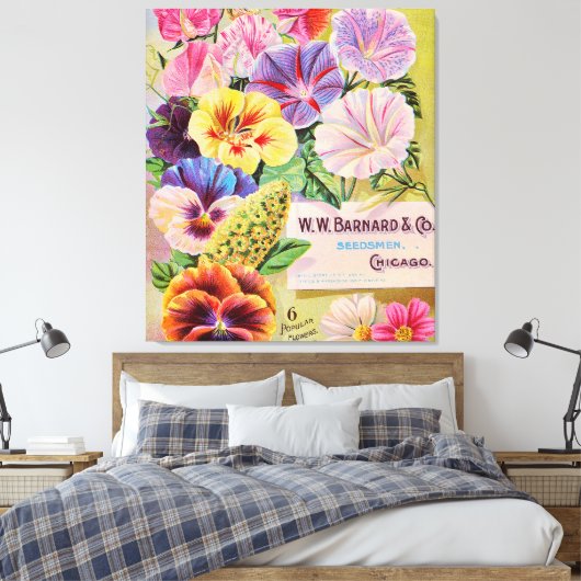  zaadbedrijf Bloemencatalogus Canvas Afdruk (Insitu (Slaapkamer))