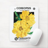  zaadbundelkunst, gele cornopsis bloemen muismat (Met muis)