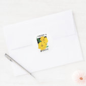  zaadbundelkunst, gele cornopsis bloemen ronde sticker (Envelop)
