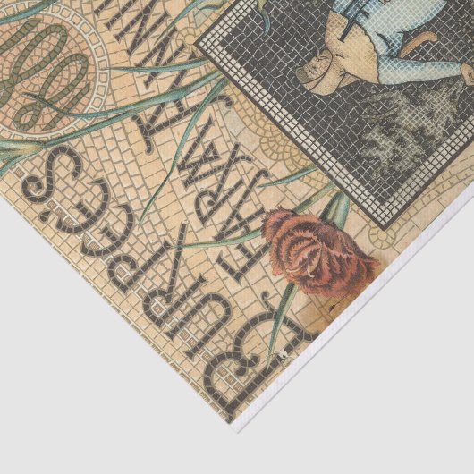  zaadcatalogus Mozaïek Burpee's 1887 Tissuepapier (Detail)