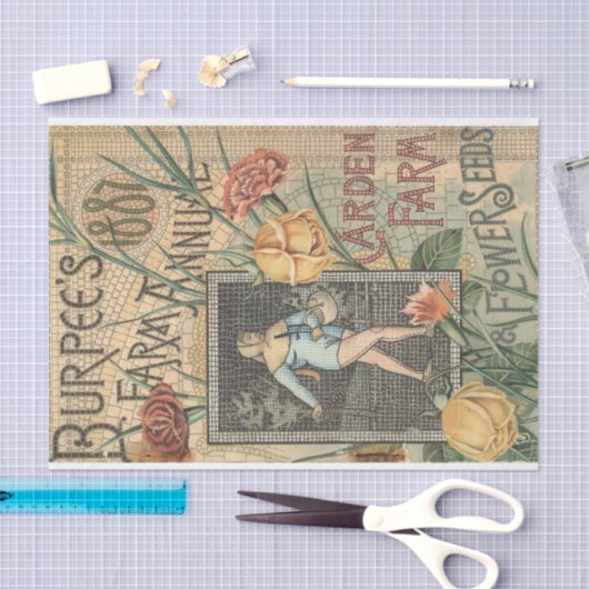  zaadcatalogus Mozaïek Burpee's 1887 Tissuepapier (Craft)