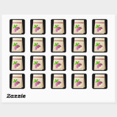 Zaaddragende zaadturp vierkante sticker (Vel)