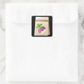 Zaaddragende zaadturp vierkante sticker (Tas)