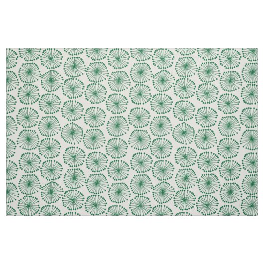 Zaadkoppen - Forest Green op White Stof (Fat Quarter)