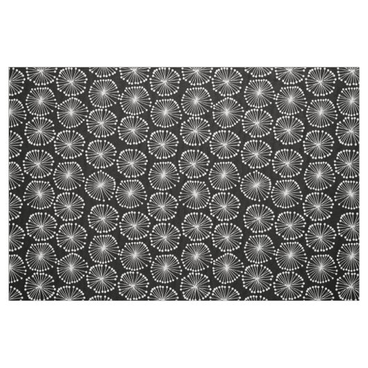 Zaadkoppen - Wit op zwart Stof (Fat Quarter)