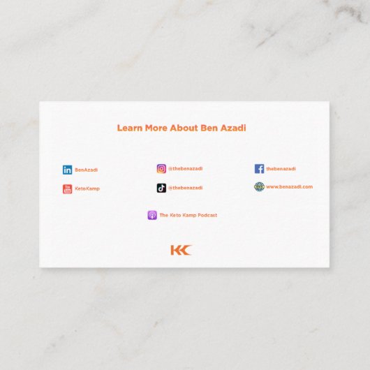 Zaadolie Allergie Kaart Visitekaartje (Achterkant)