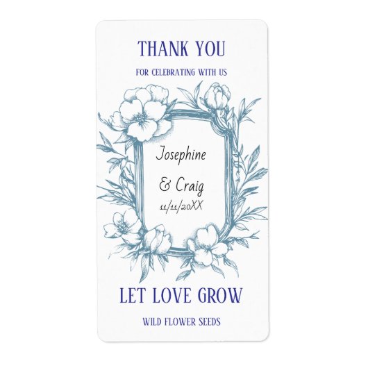 Zaadpakket etiketten bruiloft gunsten (Voorkant)