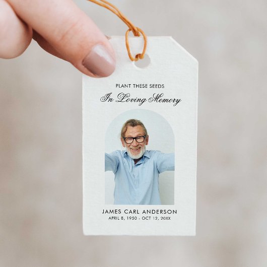 Zaadpakket Herdenking In Lieve Herinnering Foto Cadeaulabel