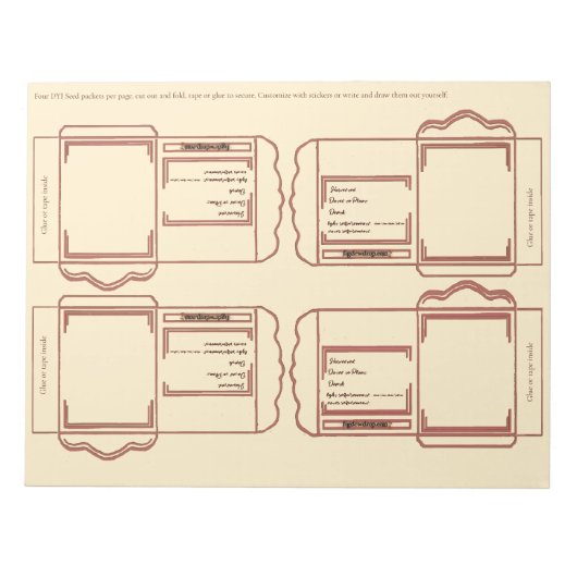 Zaadpakket koraal bruin doe-het-zelf notitieblok (Voorkant)