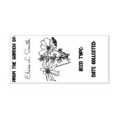 Zaadpakket met bloemen, Butterfly Wood Art Stamp Rubberstempel (Afrduk)