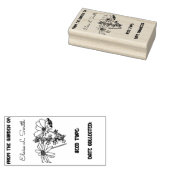Zaadpakket met bloemen, Butterfly Wood Art Stamp Rubberstempel (Gestempeld)