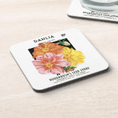  zaadpakketkunst, Dahlia Garden Flowers Bier Onderzetter (Linkerzijde)