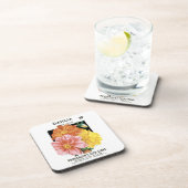  zaadpakketkunst, Dahlia Garden Flowers Bier Onderzetter (Rechterzijde)