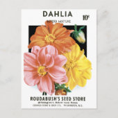 zaadpakketkunst, Dahlia Garden Flowers Briefkaart (Voorkant)