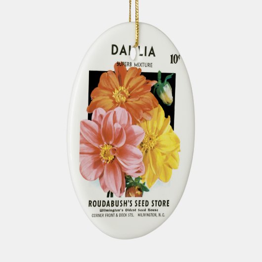  zaadpakketkunst, Dahlia Garden Flowers Keramisch Ornament (Rechts)