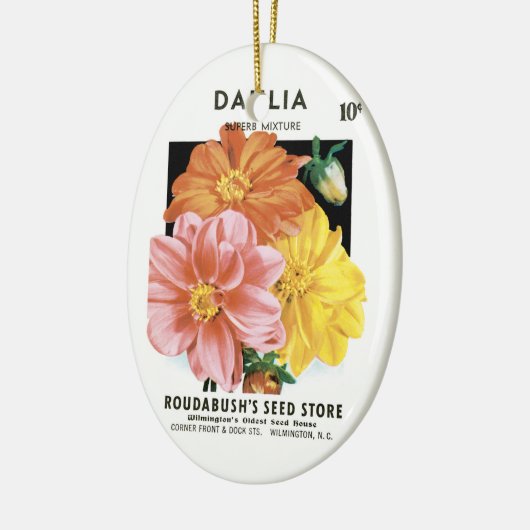  zaadpakketkunst, Dahlia Garden Flowers Keramisch Ornament (Links)