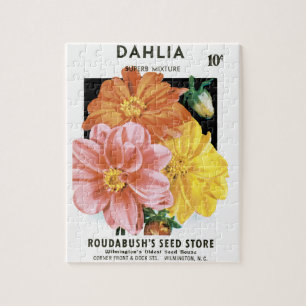  zaadpakketkunst, Dahlia Garden Flowers Legpuzzel