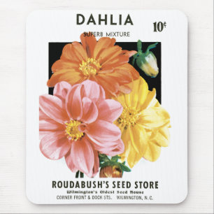  zaadpakketkunst, Dahlia Garden Flowers Muismat
