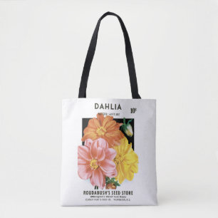  zaadpakketkunst, Dahlia Garden Flowers Tote Bag