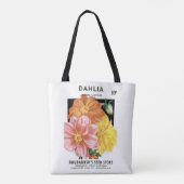zaadpakketkunst, Dahlia Garden Flowers Tote Bag (Achterkant)
