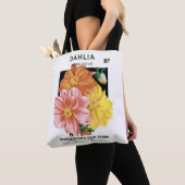 zaadpakketkunst, Dahlia Garden Flowers Tote Bag (Dichtbij)