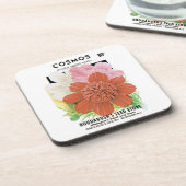  zaadpakketkunst, kosmos tuinbloemen bier onderzetter (Linkerzijde)
