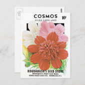  zaadpakketkunst, kosmos tuinbloemen briefkaart (Voorkant / Achterkant)