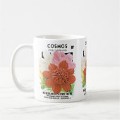  zaadpakketkunst, kosmos tuinbloemen koffiemok (Links)