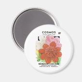 zaadpakketkunst, kosmos tuinbloemen magneet (Voorkant / Achterkant)
