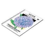 zaadpakketkunst, Paarse asterbloemen Notitieboek (Linkerzijde)