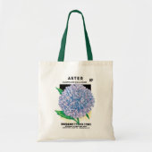  zaadpakketkunst, Paarse asterbloemen Tote Bag (Voorkant)