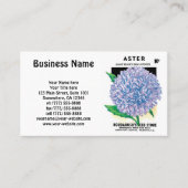  zaadpakketkunst, Paarse asterbloemen Visitekaartje (Voorkant)