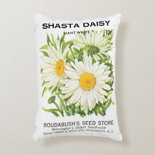  zaadpakketkunst, Shasta Daisy Flowers Accent Kussen (Voorkant(Verticaal))