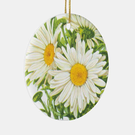 zaadpakketkunst, Shasta Daisy Flowers Keramisch Ornament (Rechts)