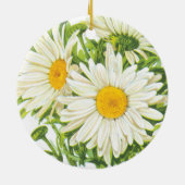  zaadpakketkunst, Shasta Daisy Flowers Keramisch Ornament (Achterkant)