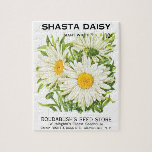  zaadpakketkunst, Shasta Daisy Flowers Legpuzzel (Verticaal)