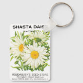  zaadpakketkunst, Shasta Daisy Flowers Sleutelhanger (Achterkant)