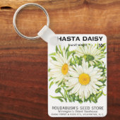  zaadpakketkunst, Shasta Daisy Flowers Sleutelhanger (Voorkant)