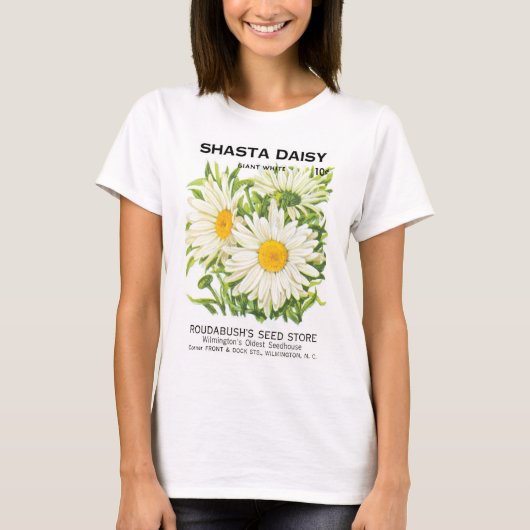 zaadpakketkunst, Shasta Daisy Flowers T-shirt (Voorkant)